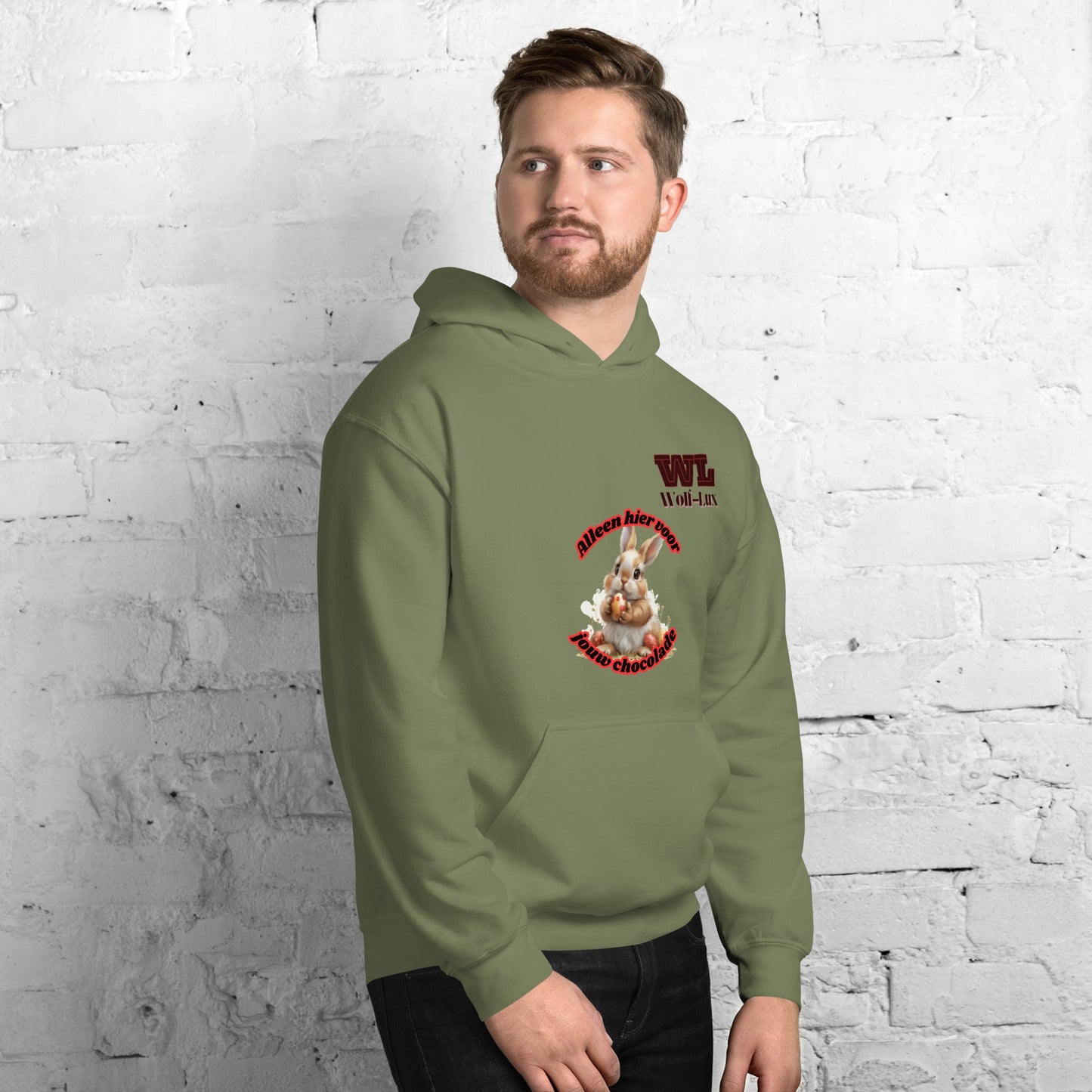 Men Hoodie chocolate dutch - Wolf - Lux - Wolf - Lux - Wolf - Lux