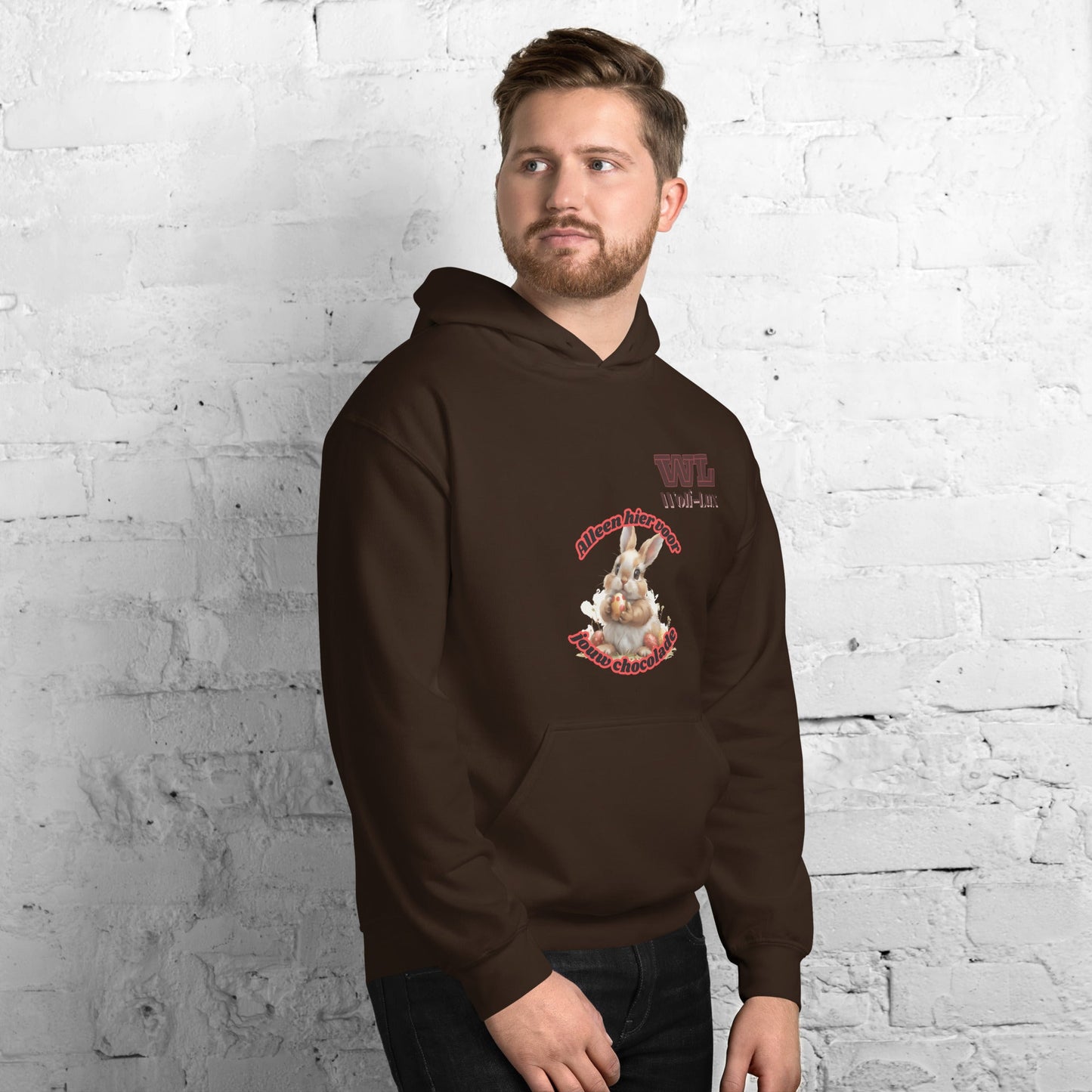 Men Hoodie chocolate dutch - Wolf - Lux - Wolf - Lux - Wolf - Lux