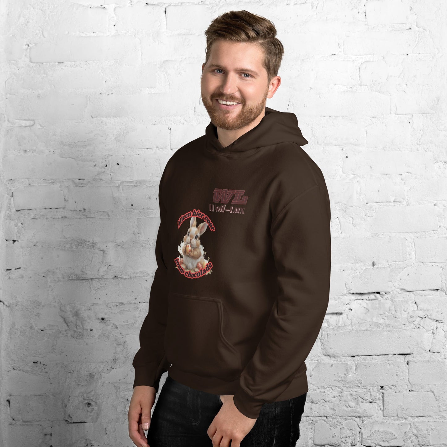 Men Hoodie chocolate dutch - Wolf - Lux - Wolf - Lux - Wolf - Lux
