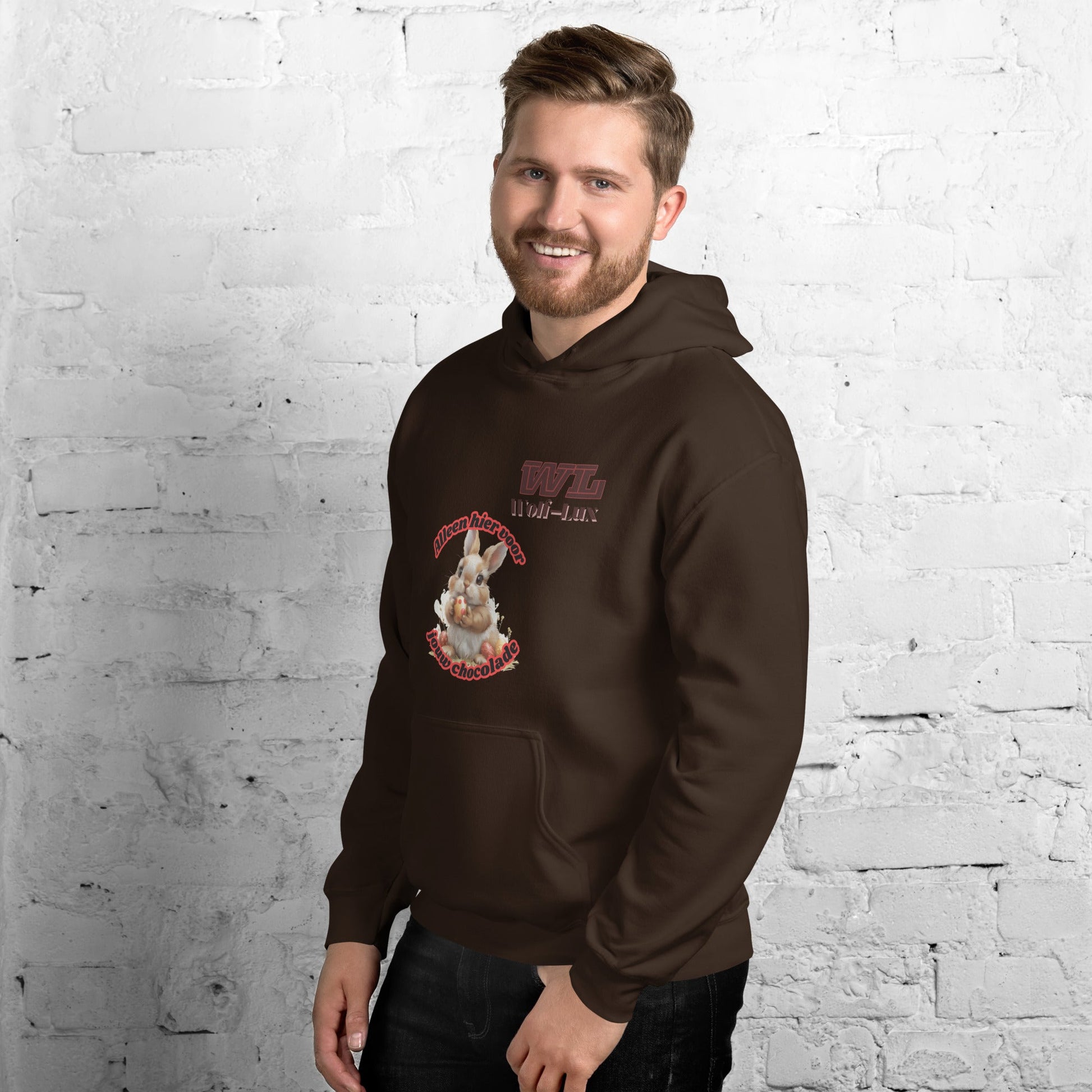 Men Hoodie chocolate dutch - Wolf - Lux - Wolf - Lux - Wolf - Lux
