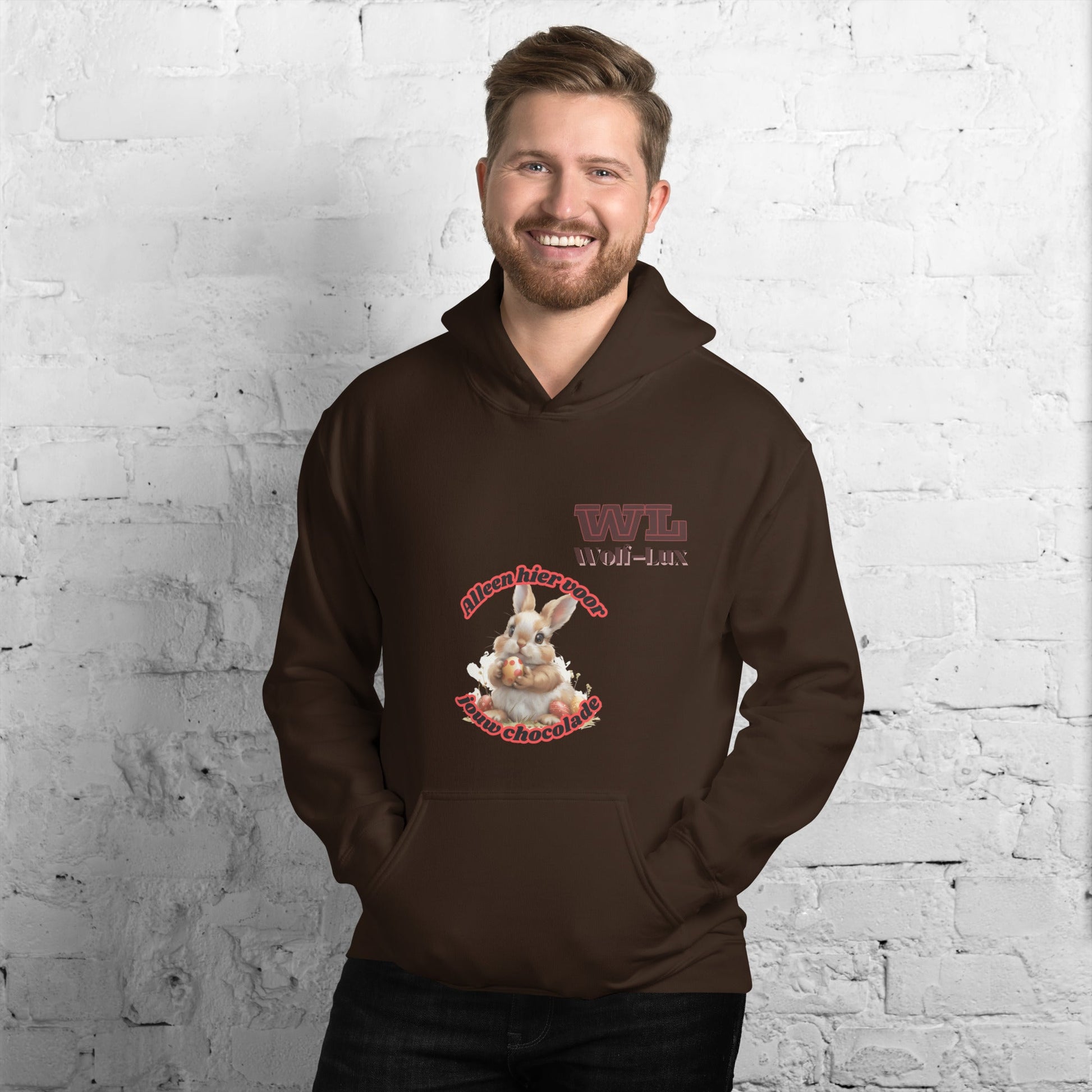 Men Hoodie chocolate dutch - Wolf - Lux - Wolf - Lux - Wolf - Lux