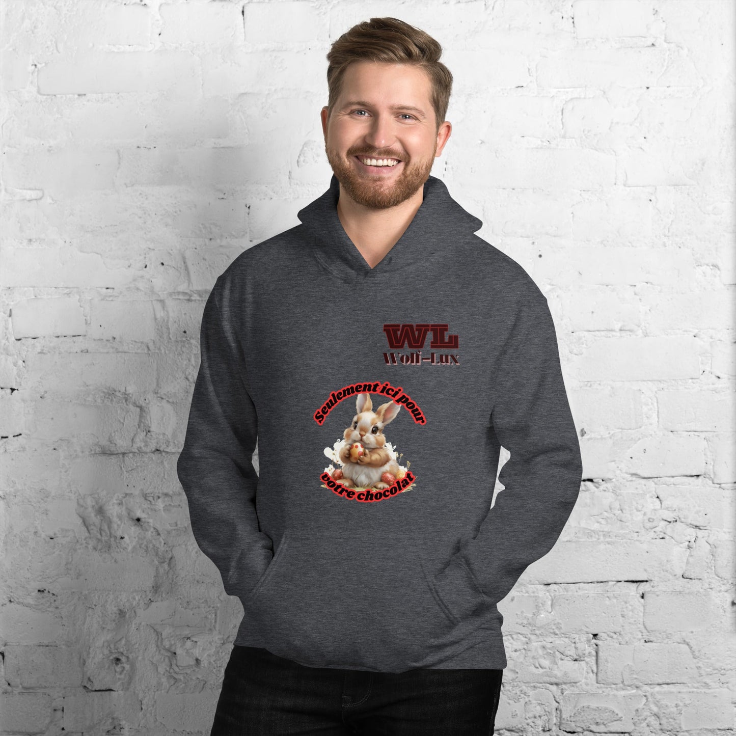 Men Hoodie Chocolate French - Wolf - Lux - Wolf - Lux - Wolf - Lux