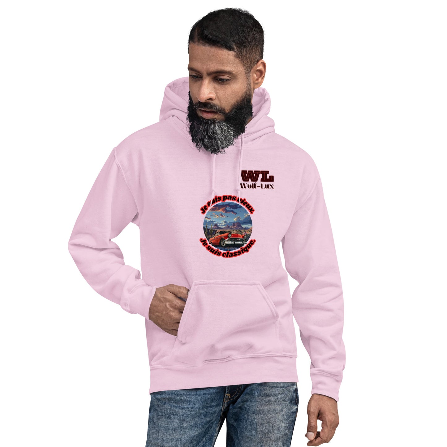 Men Hoodie Classic French - Wolf - Lux - Wolf - Lux - Wolf - Lux