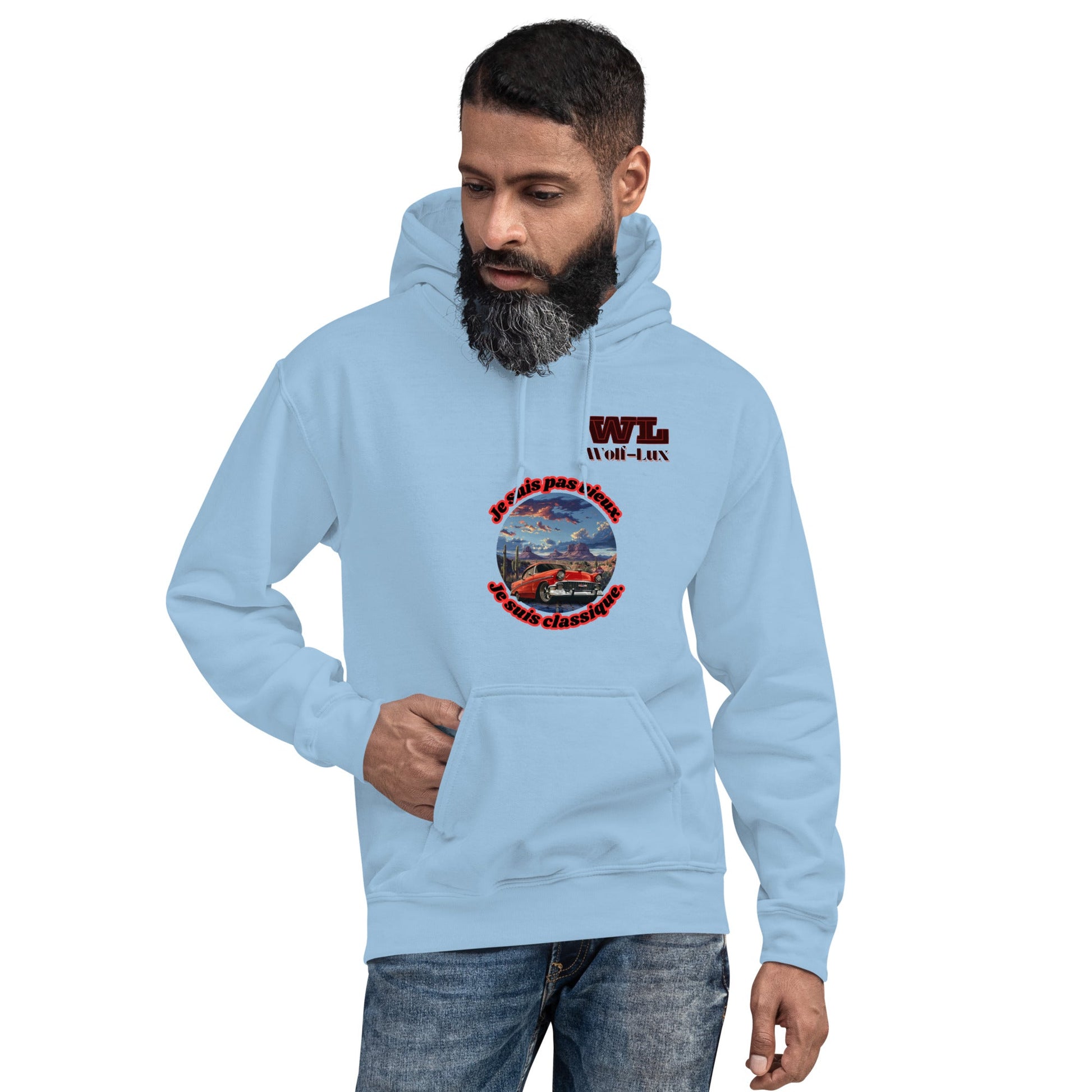 Men Hoodie Classic French - Wolf - Lux - Wolf - Lux - Wolf - Lux