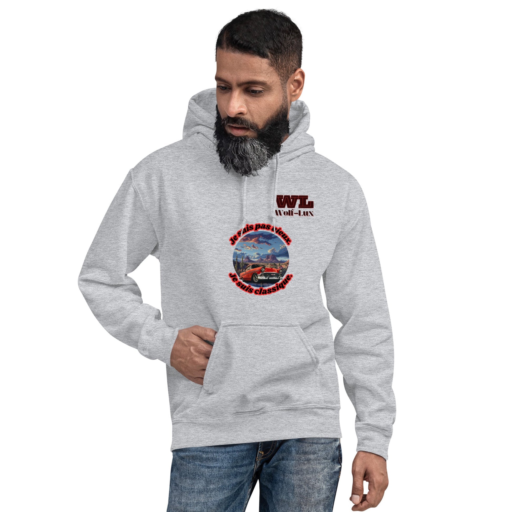 Men Hoodie Classic French - Wolf - Lux - Wolf - Lux - Wolf - Lux