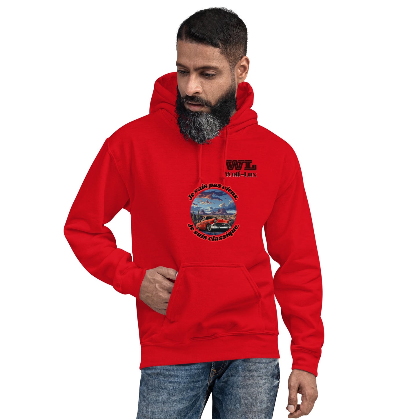 Men Hoodie Classic French - Wolf - Lux - Wolf - Lux - Wolf - Lux