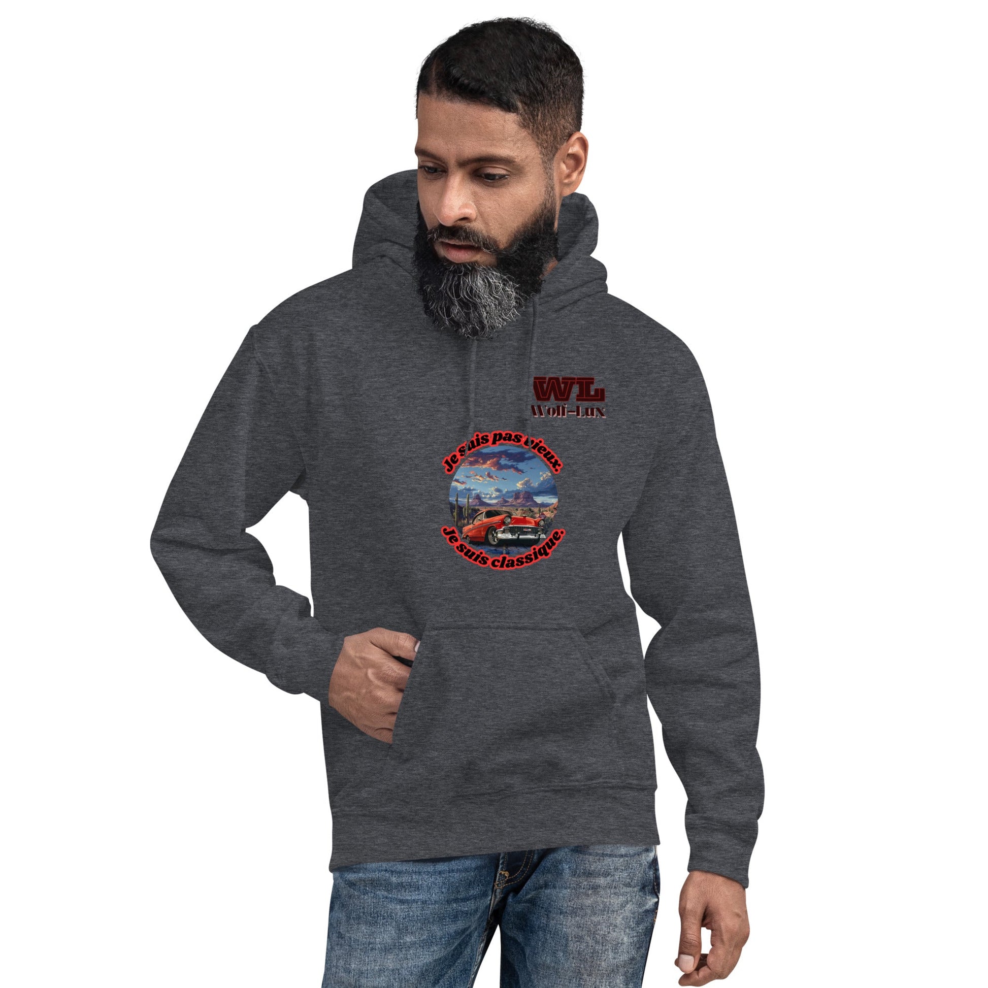 Men Hoodie Classic French - Wolf - Lux - Wolf - Lux - Wolf - Lux