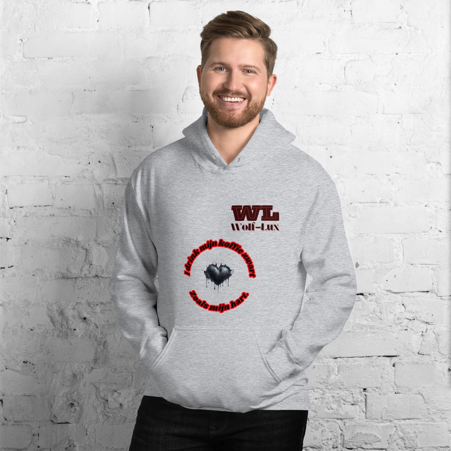 Men Hoodie Coffee Dutch - Wolf - Lux - Wolf - Lux - Wolf - Lux