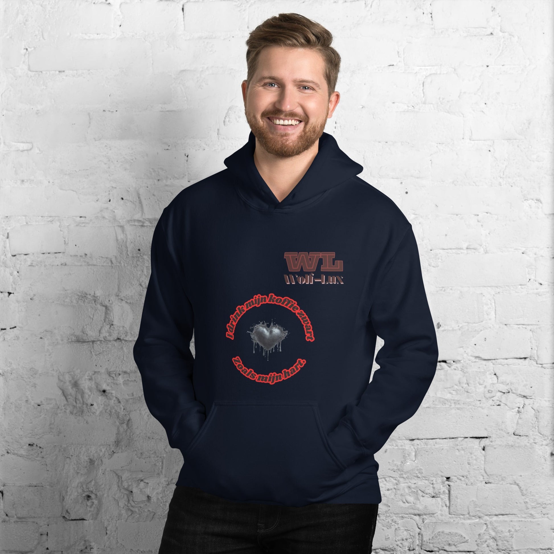 Men Hoodie Coffee Dutch - Wolf - Lux - Wolf - Lux - Wolf - Lux