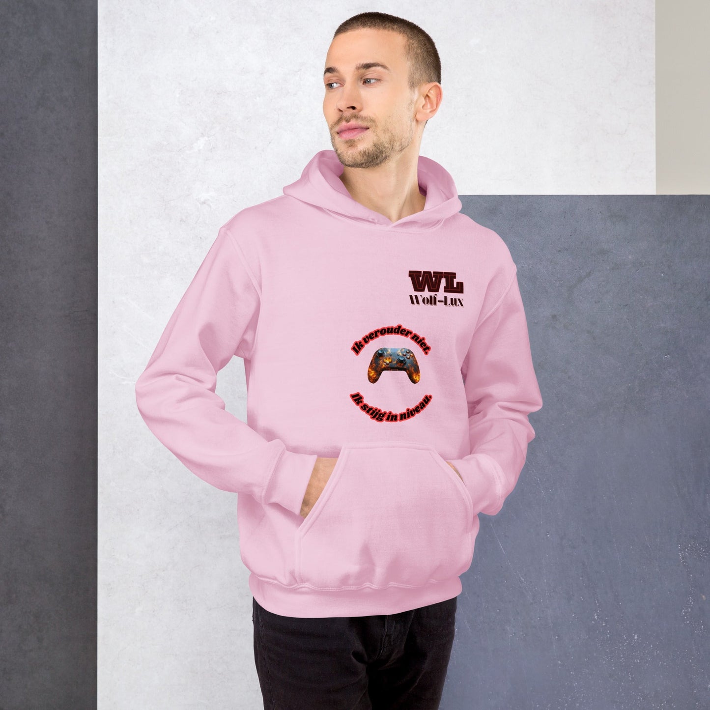 Men Hoodie Level up Dutch - Wolf - Lux - Wolf - Lux - Wolf - Lux
