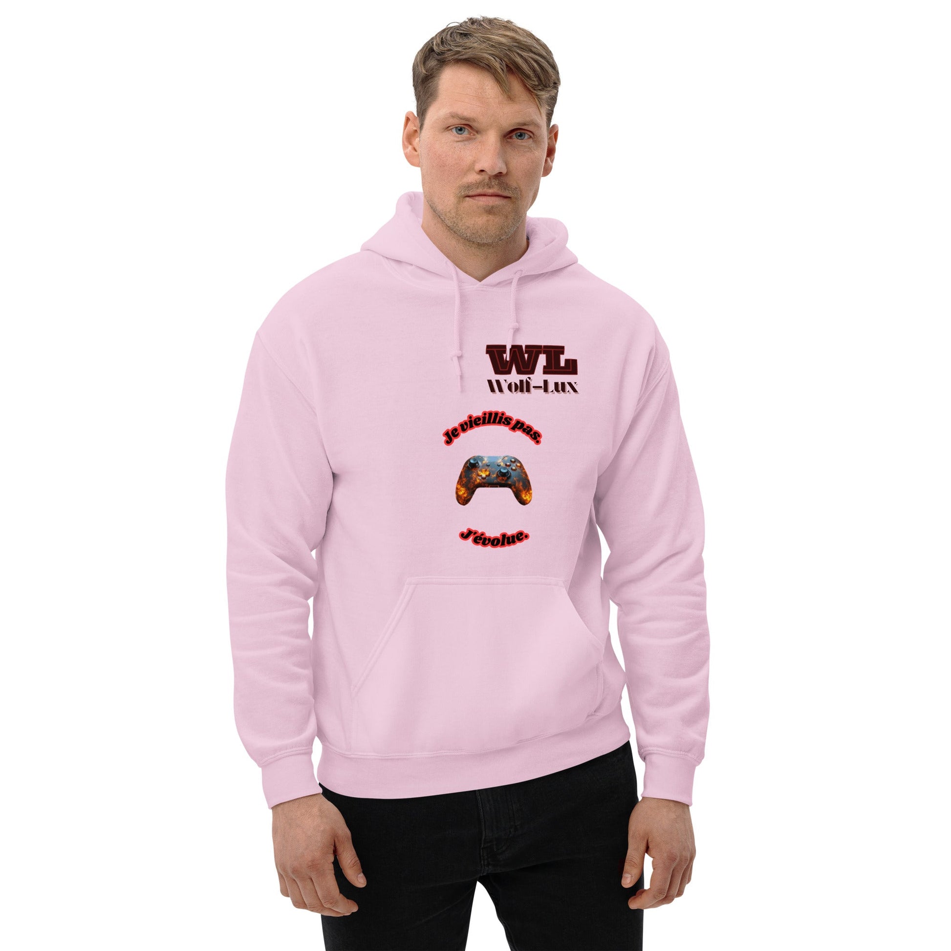 Men Hoodie Level up French - Wolf - Lux - Wolf - Lux - Wolf - Lux