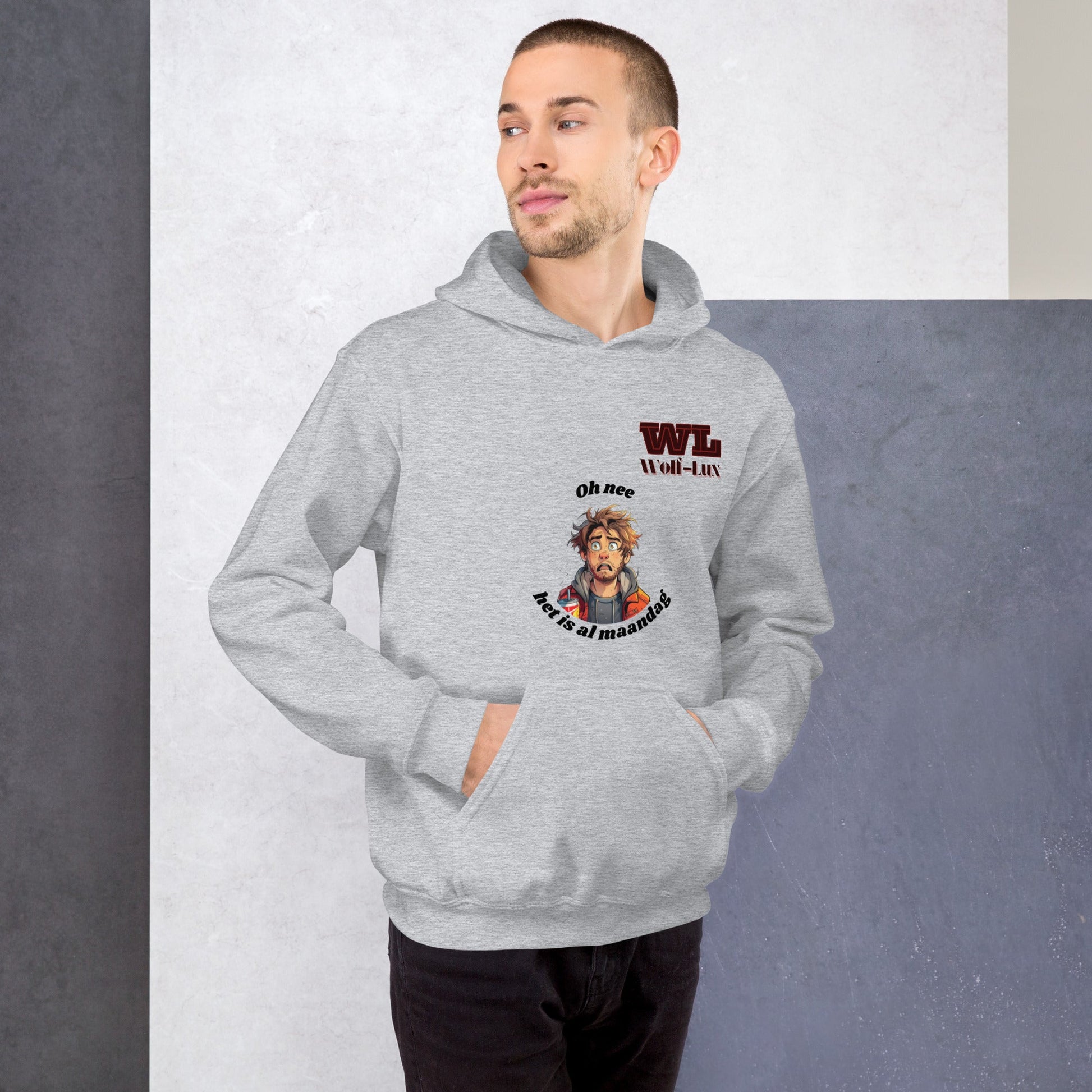 Men Hoodie Monday Dutch - Wolf - Lux - Wolf - Lux - Wolf - Lux