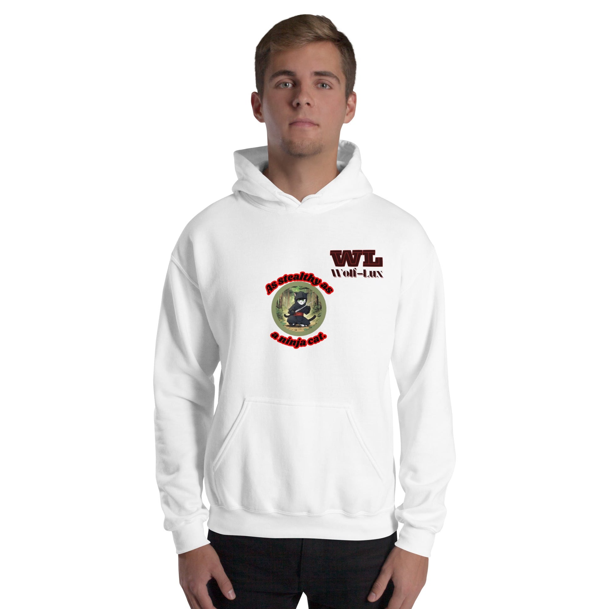 Men Hoodie Ninja English - Wolf - Lux - Wolf - Lux - Wolf - Lux