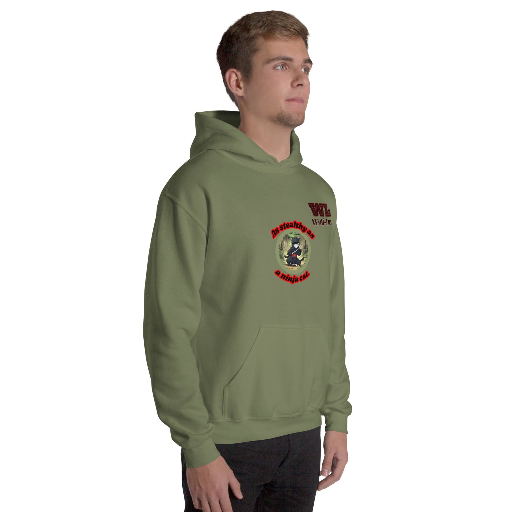 Men Hoodie Ninja English - Wolf - Lux - Wolf - Lux - Wolf - Lux