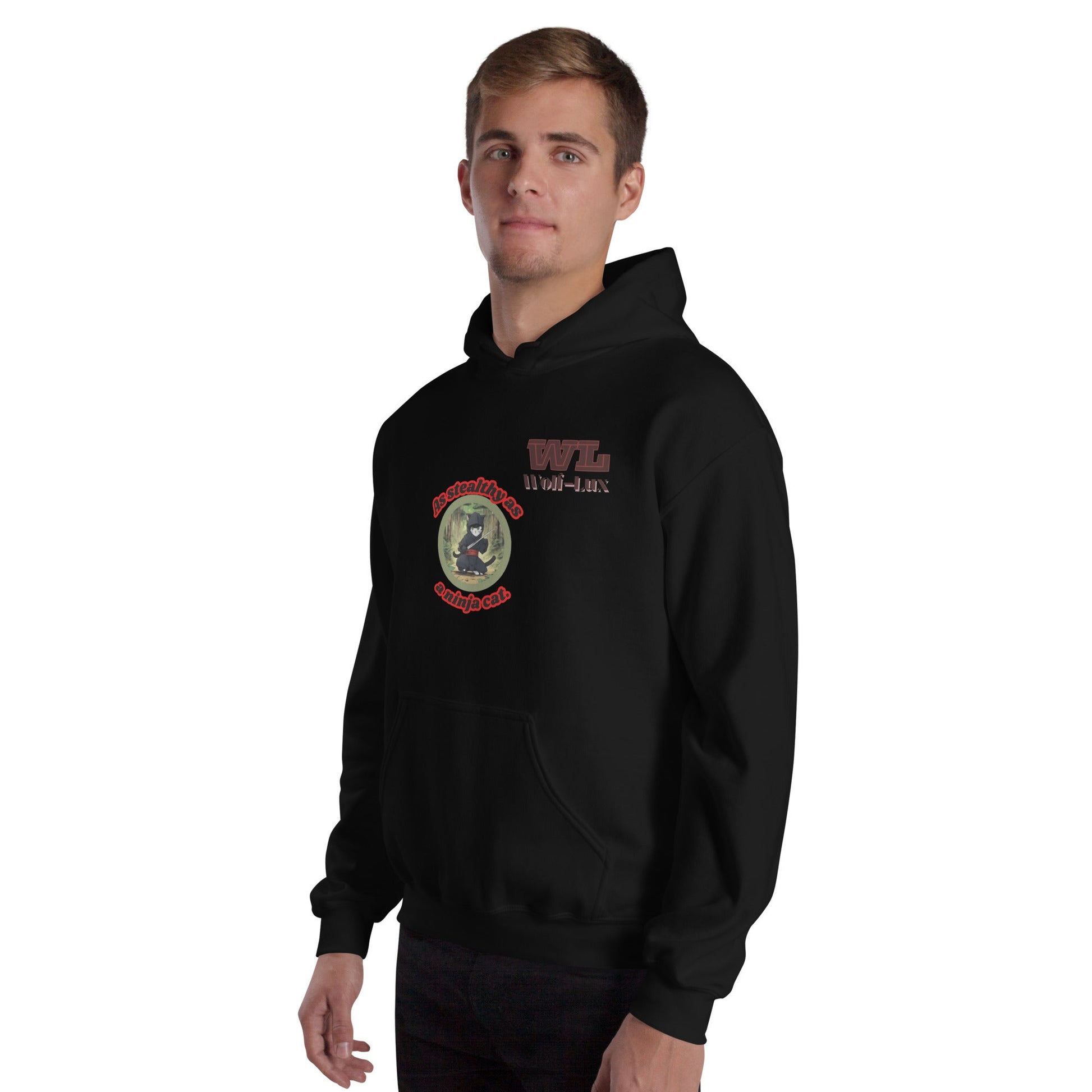 Men Hoodie Ninja English - Wolf - Lux - Wolf - Lux - Wolf - Lux