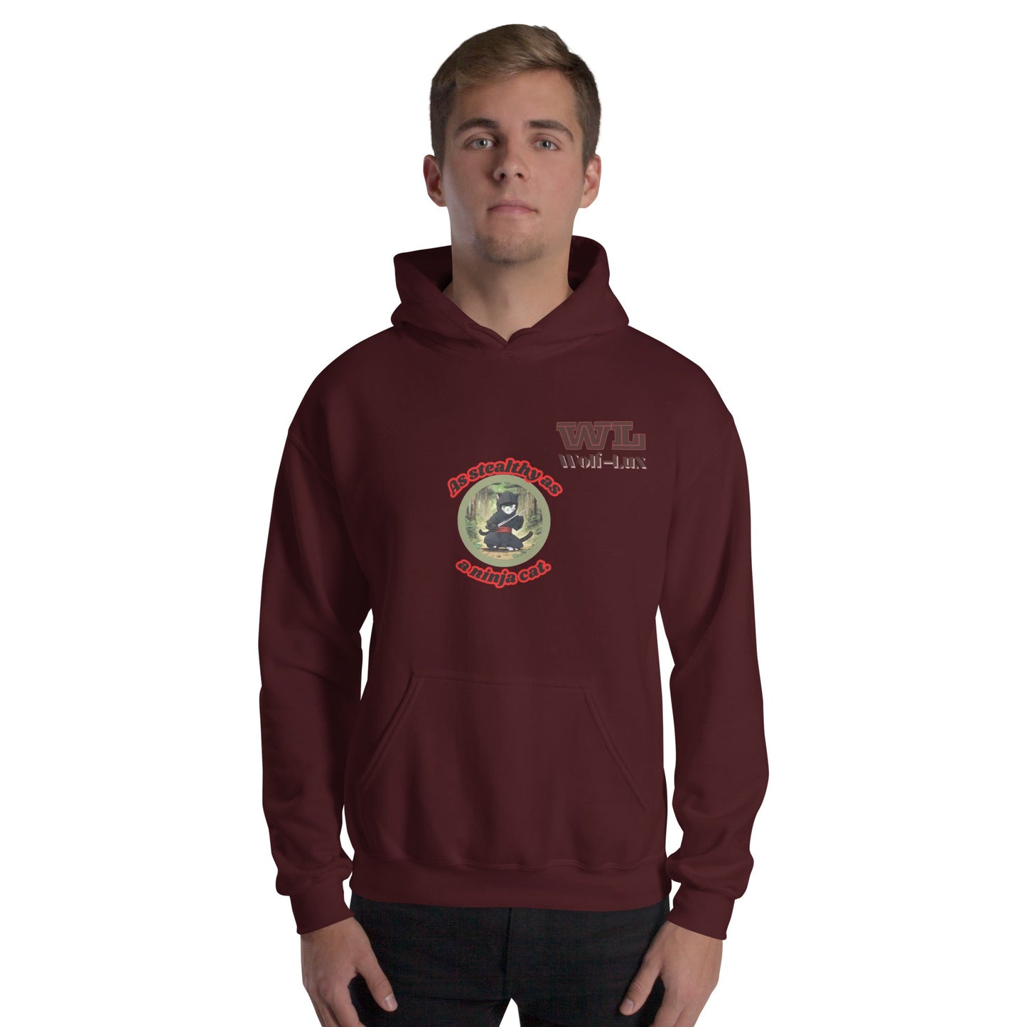 Men Hoodie Ninja English - Wolf - Lux - Wolf - Lux - Wolf - Lux