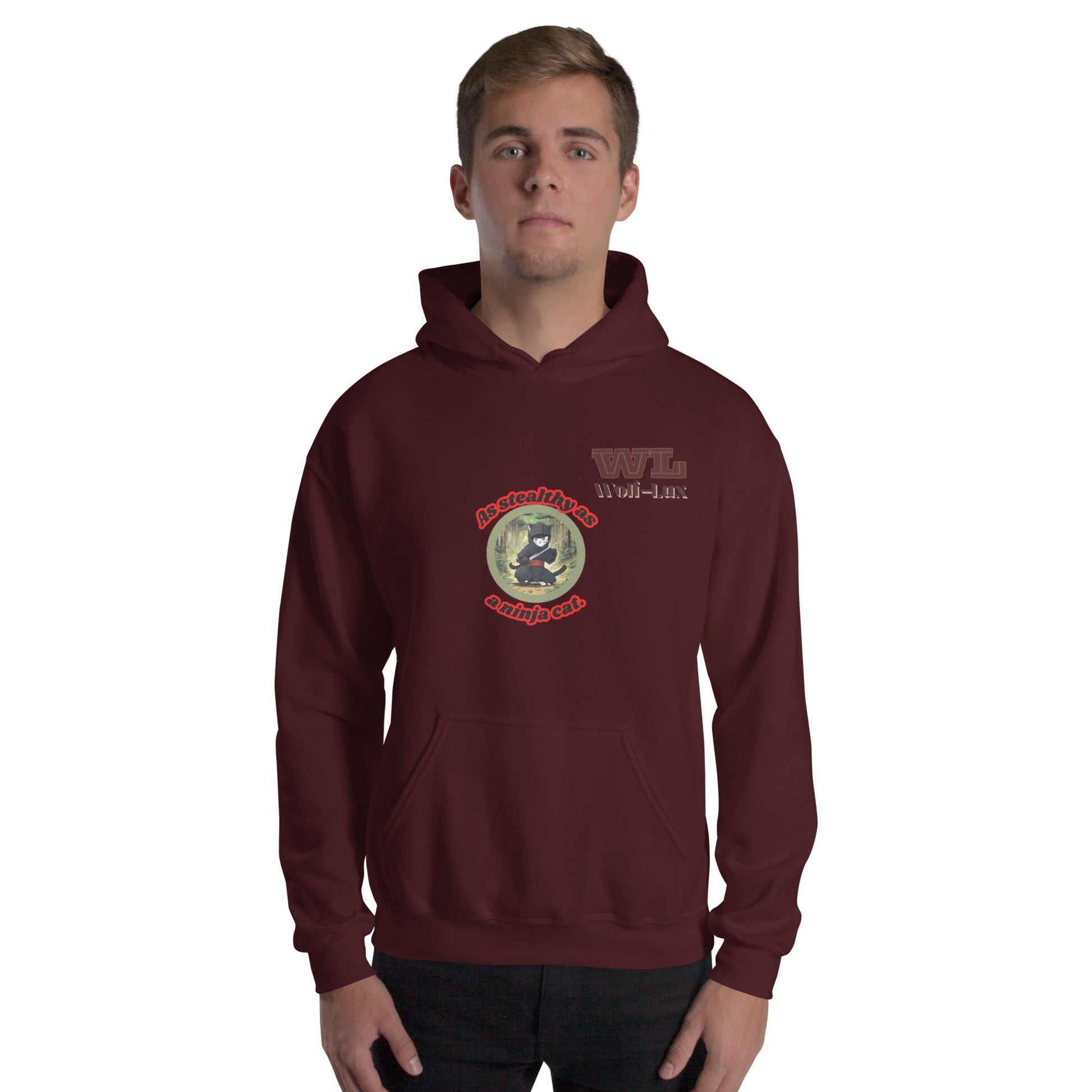 Men Hoodie Ninja English - Wolf - Lux - Wolf - Lux - Wolf - Lux