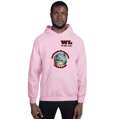 Men Hoodie Vacation French - Wolf - Lux - Wolf - Lux - Wolf - Lux