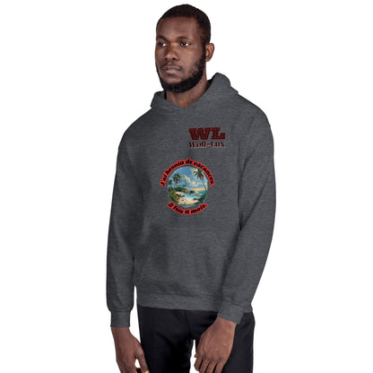 Men Hoodie Vacation French - Wolf - Lux - Wolf - Lux - Wolf - Lux