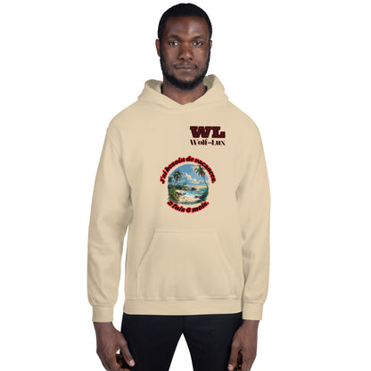 Men Hoodie Vacation French - Wolf - Lux - Wolf - Lux - Wolf - Lux