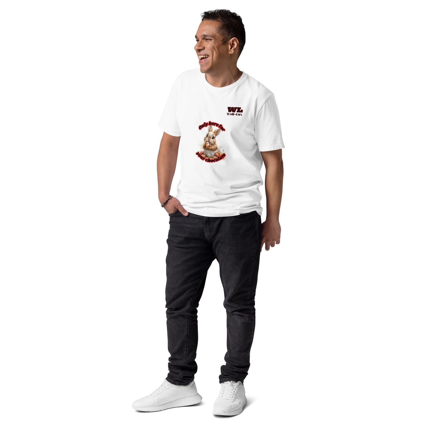 Men organic cotton t-shirt chocolate English - Wolf - Lux - Wolf - Lux - Wolf - Lux