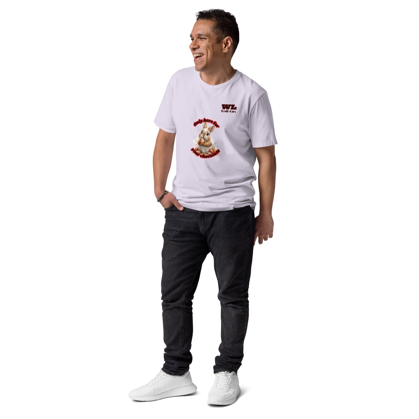 Men organic cotton t-shirt chocolate English - Wolf - Lux - Wolf - Lux - Wolf - Lux