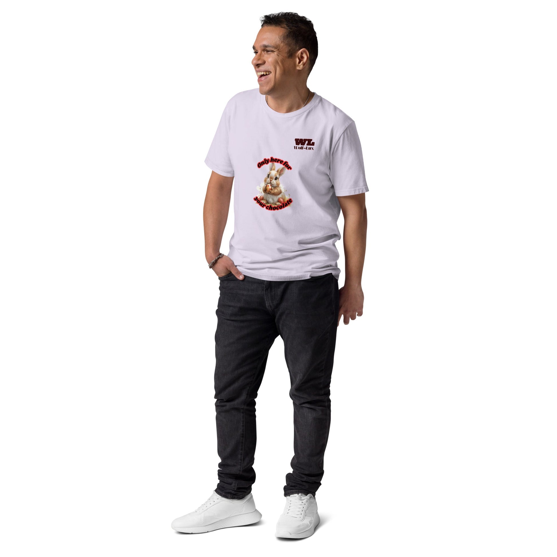 Men organic cotton t-shirt chocolate English - Wolf - Lux - Wolf - Lux - Wolf - Lux