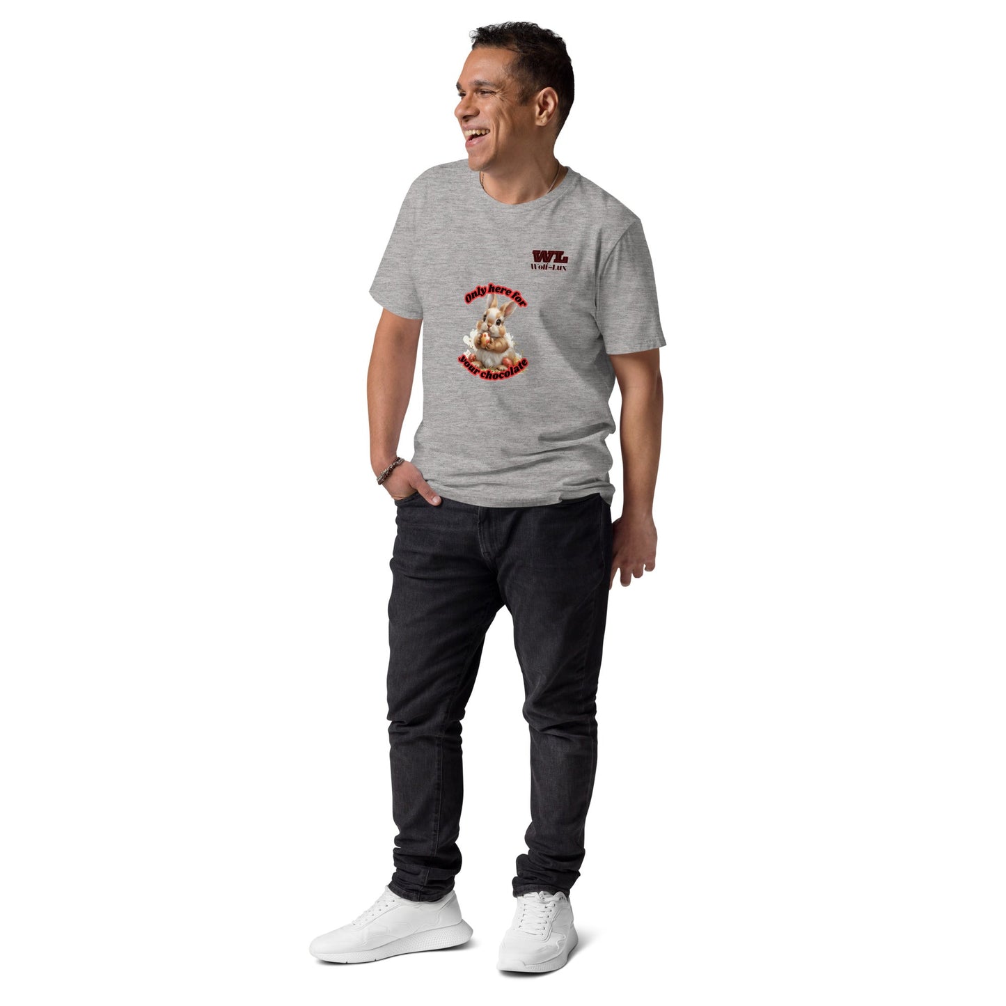 Men organic cotton t-shirt chocolate English - Wolf - Lux - Wolf - Lux - Wolf - Lux