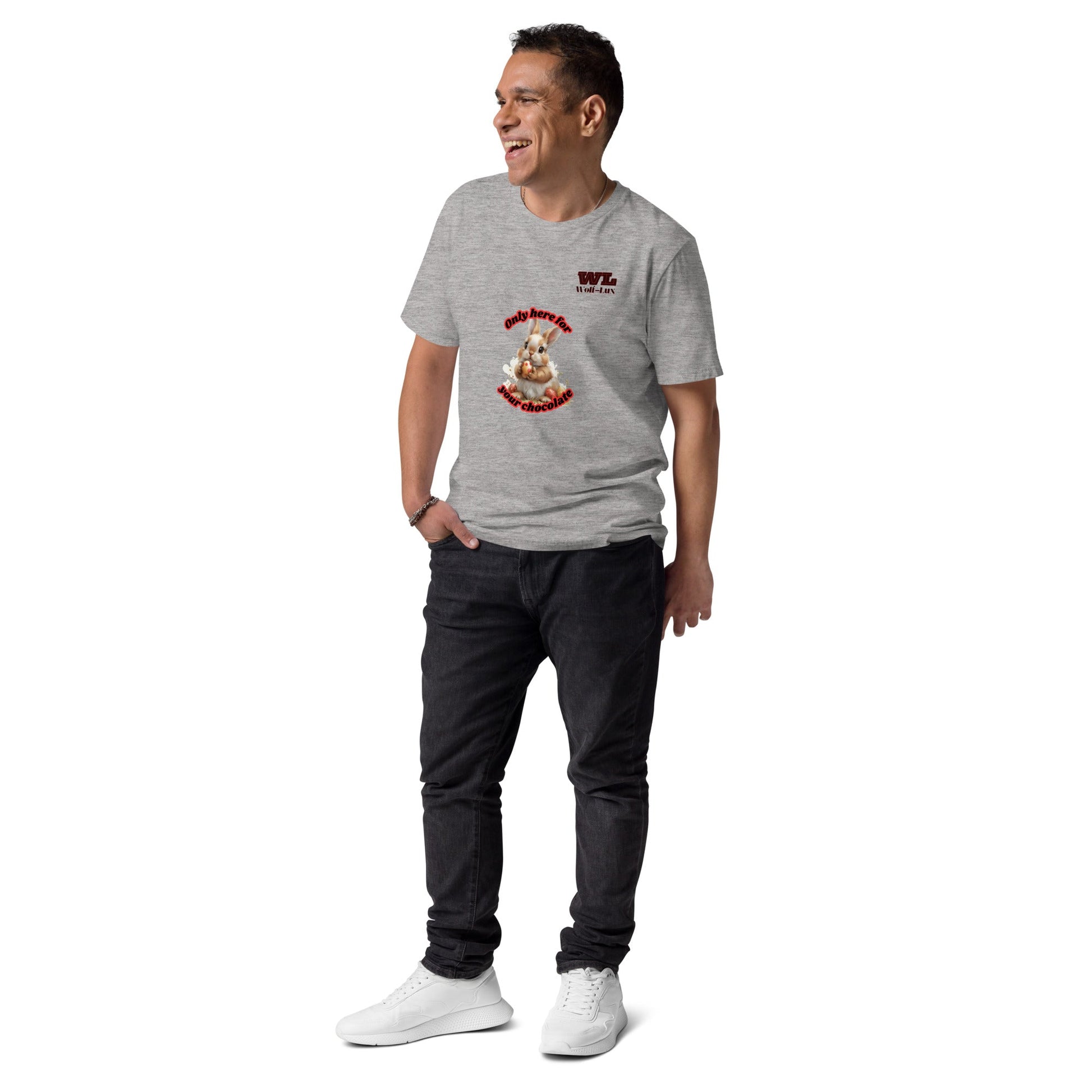 Men organic cotton t-shirt chocolate English - Wolf - Lux - Wolf - Lux - Wolf - Lux