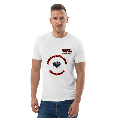 Men organic cotton t-shirt Coffee English - Wolf - Lux - Wolf - Lux - Wolf - Lux