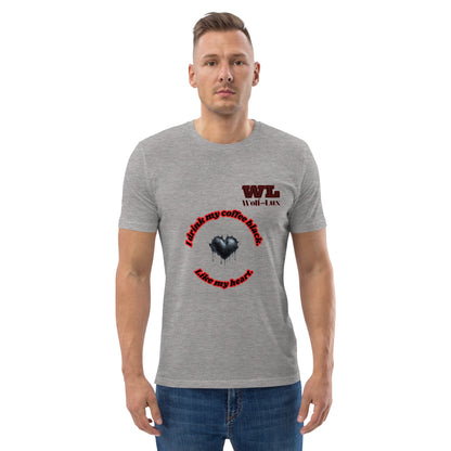 Men organic cotton t-shirt Coffee English - Wolf - Lux - Wolf - Lux - Wolf - Lux