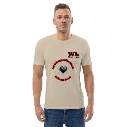 Men organic cotton t-shirt Coffee English - Wolf - Lux - Wolf - Lux - Wolf - Lux