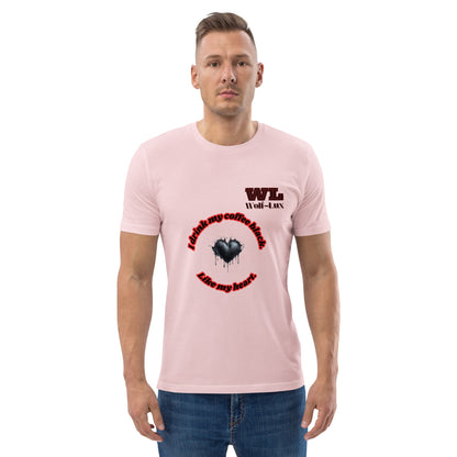 Men organic cotton t-shirt Coffee English - Wolf - Lux - Wolf - Lux - Wolf - Lux
