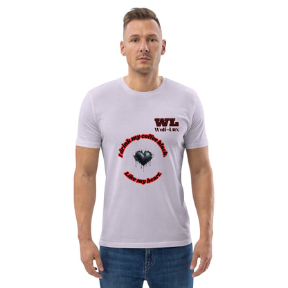 Men organic cotton t-shirt Coffee English - Wolf - Lux - Wolf - Lux - Wolf - Lux