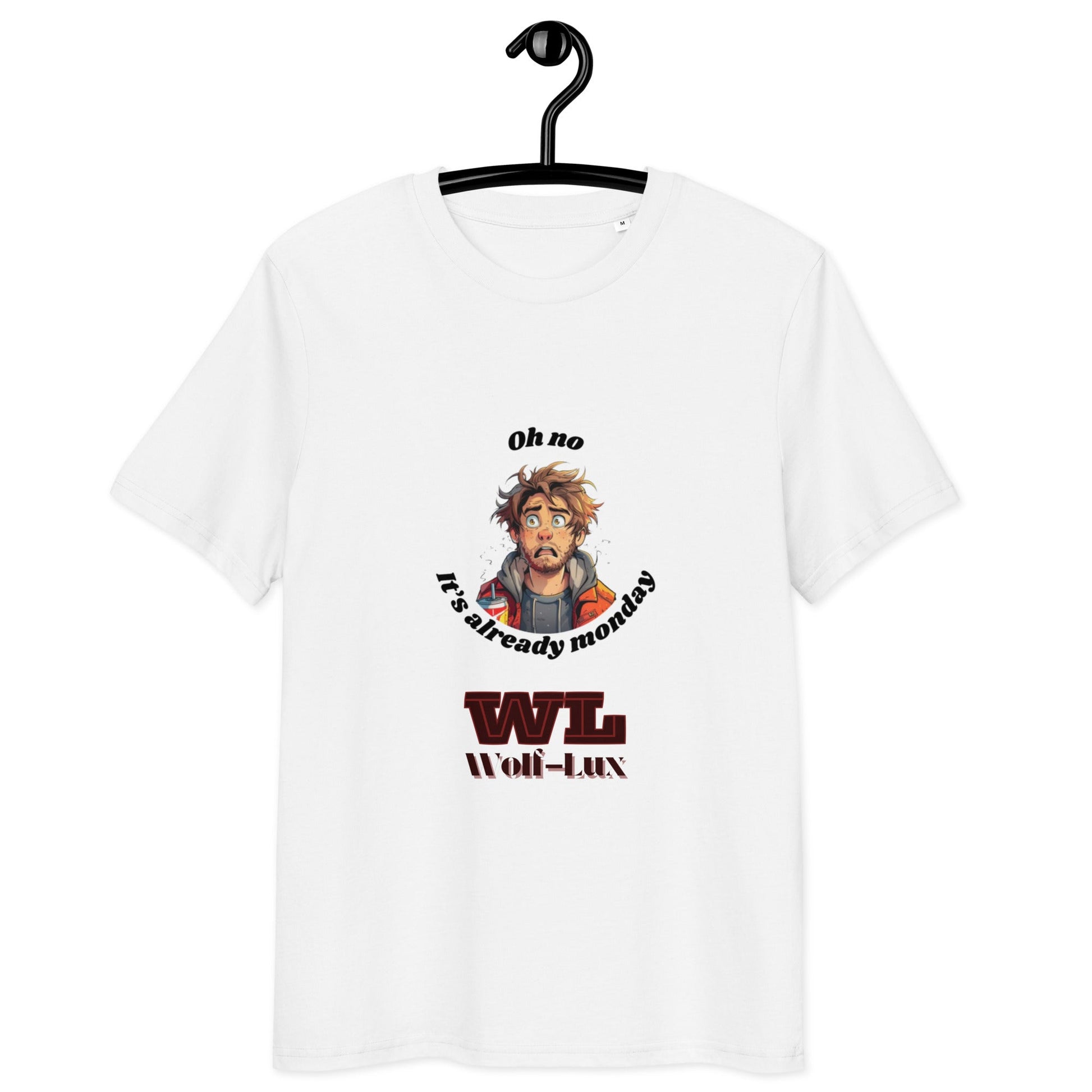Men organic cotton t-shirt Monday English - Wolf - Lux - Wolf - Lux - Wolf - Lux
