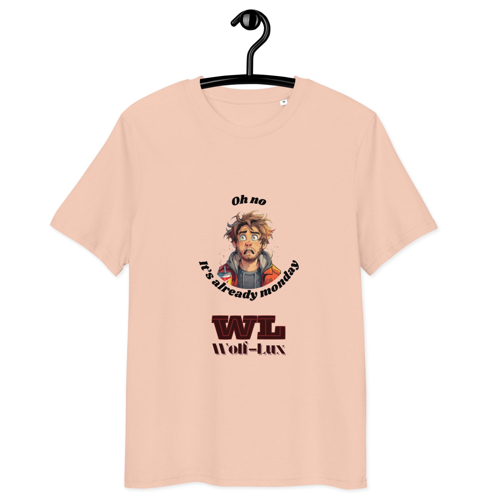 Men organic cotton t-shirt Monday English - Wolf - Lux - Wolf - Lux - Wolf - Lux