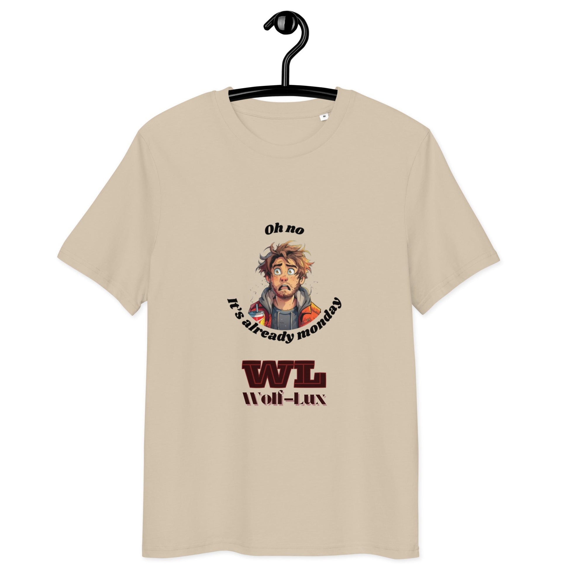 Men organic cotton t-shirt Monday English - Wolf - Lux - Wolf - Lux - Wolf - Lux