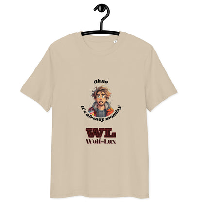 Men organic cotton t-shirt Monday English - Wolf - Lux - Wolf - Lux - Wolf - Lux