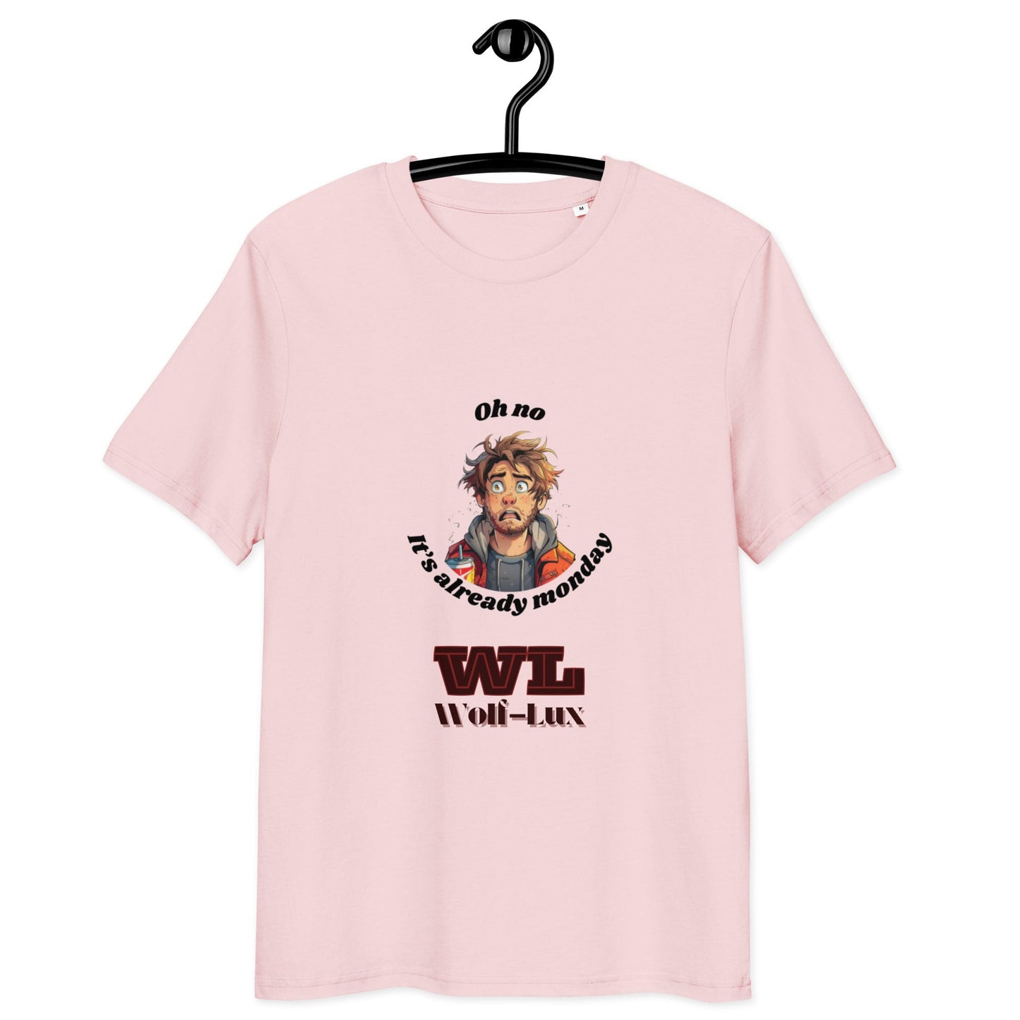 Men organic cotton t-shirt Monday English - Wolf - Lux - Wolf - Lux - Wolf - Lux