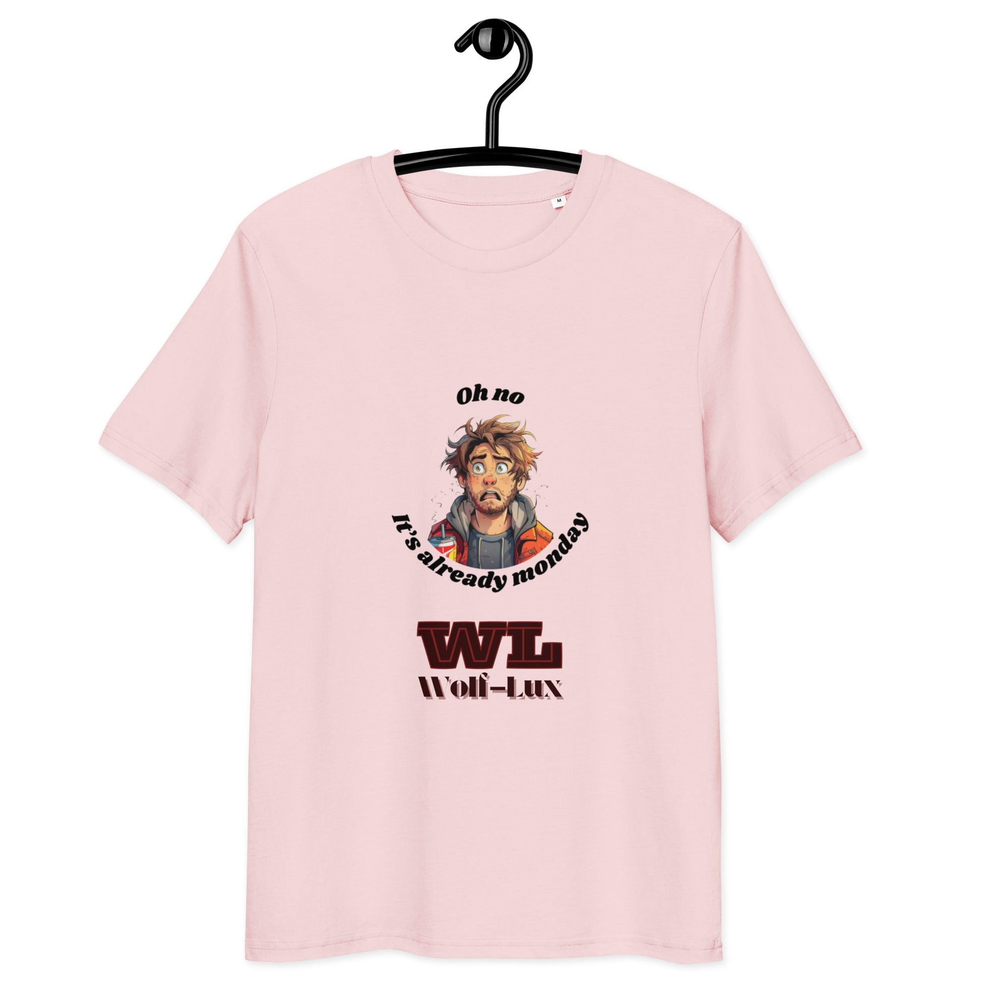 Men organic cotton t-shirt Monday English - Wolf - Lux - Wolf - Lux - Wolf - Lux