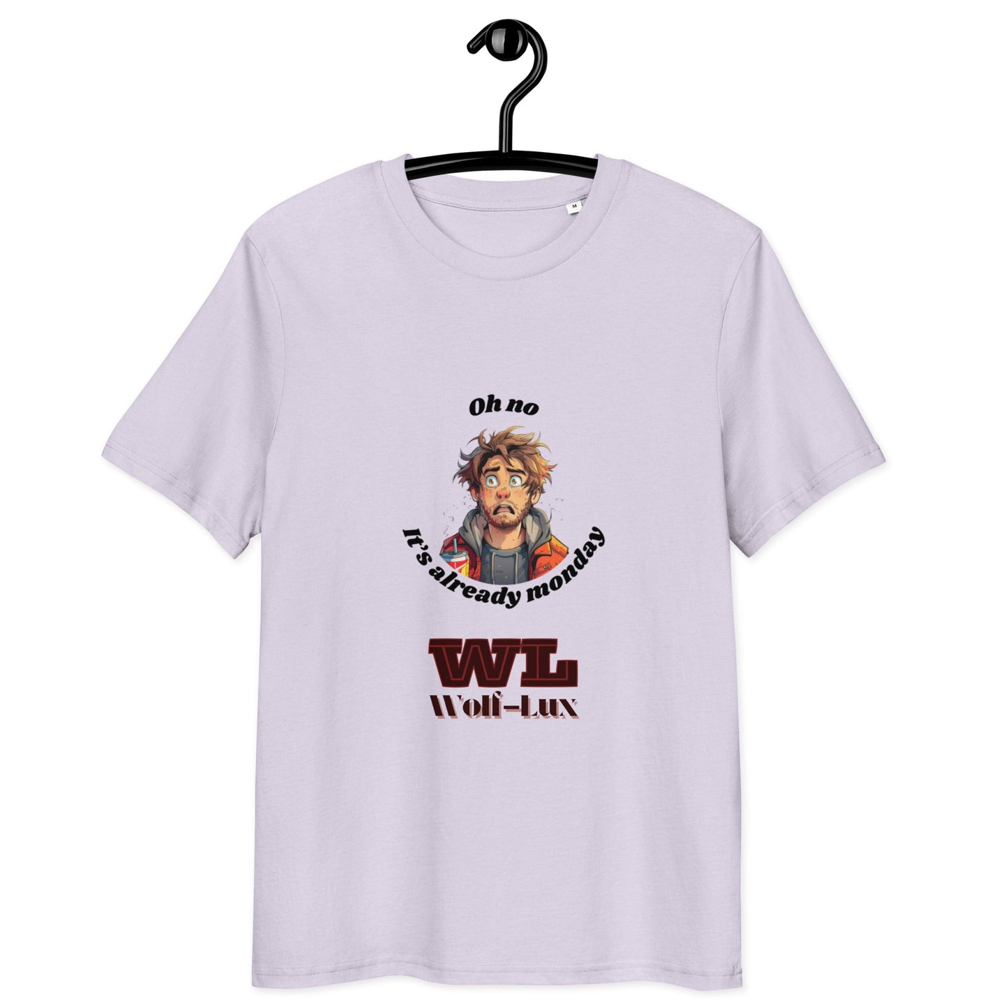 Men organic cotton t-shirt Monday English - Wolf - Lux - Wolf - Lux - Wolf - Lux