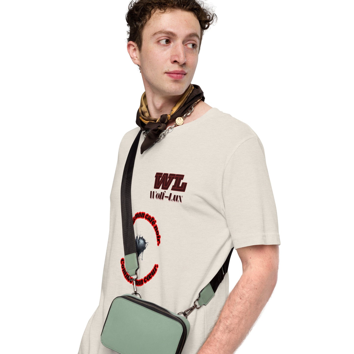 Men t-shirt Coffee French - Wolf - Lux - Wolf - Lux - Wolf - Lux