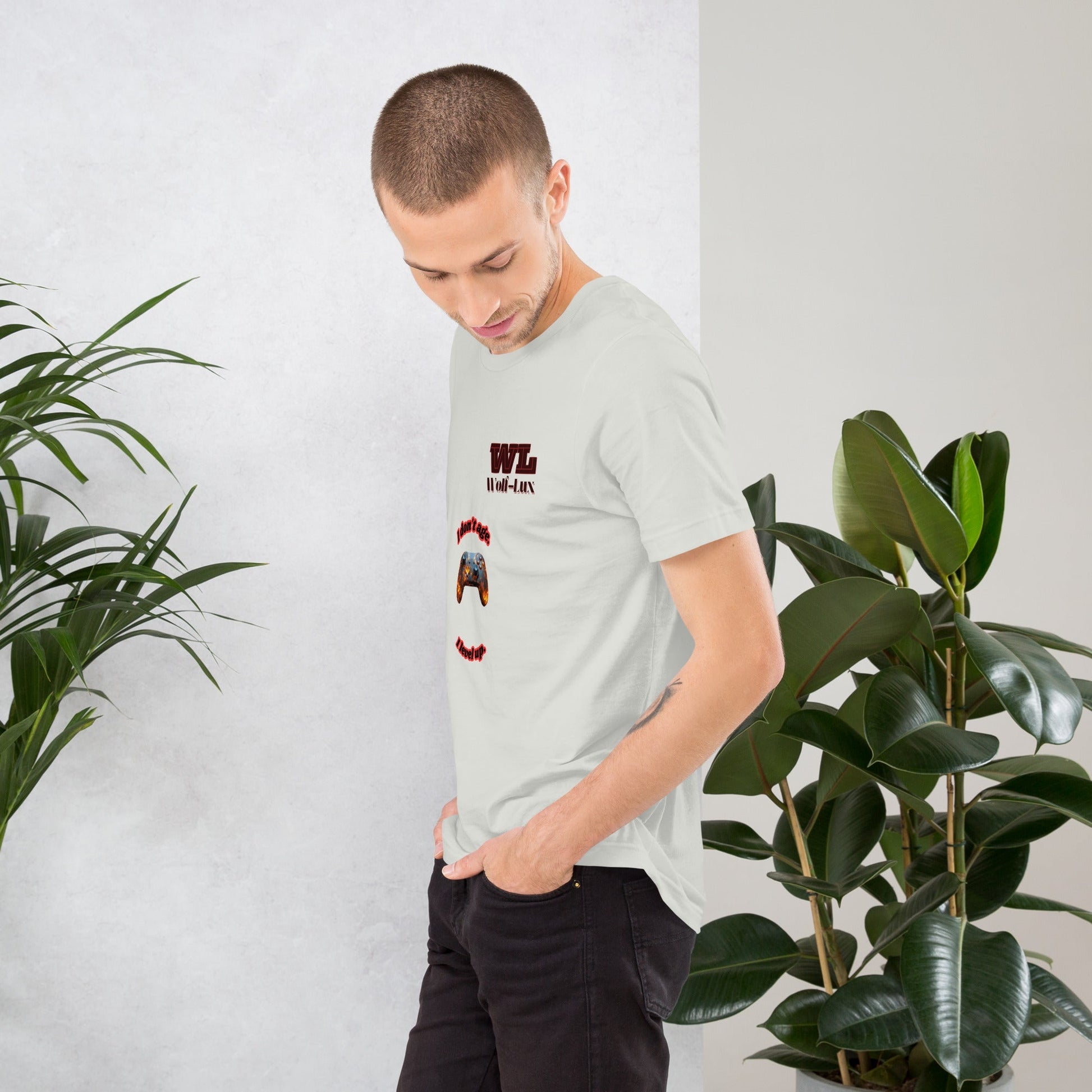 Men t-shirt Level up English - Wolf - Lux - Wolf - Lux - Wolf - Lux