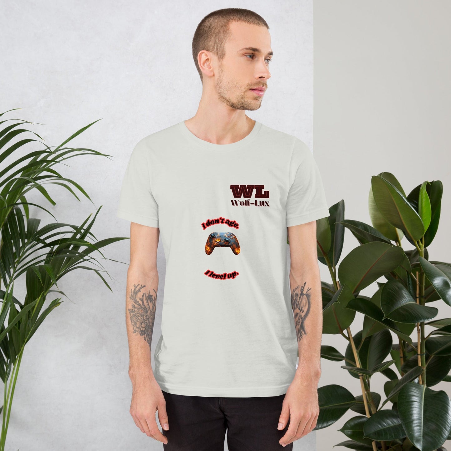 Men t-shirt Level up English - Wolf - Lux - Wolf - Lux - Wolf - Lux