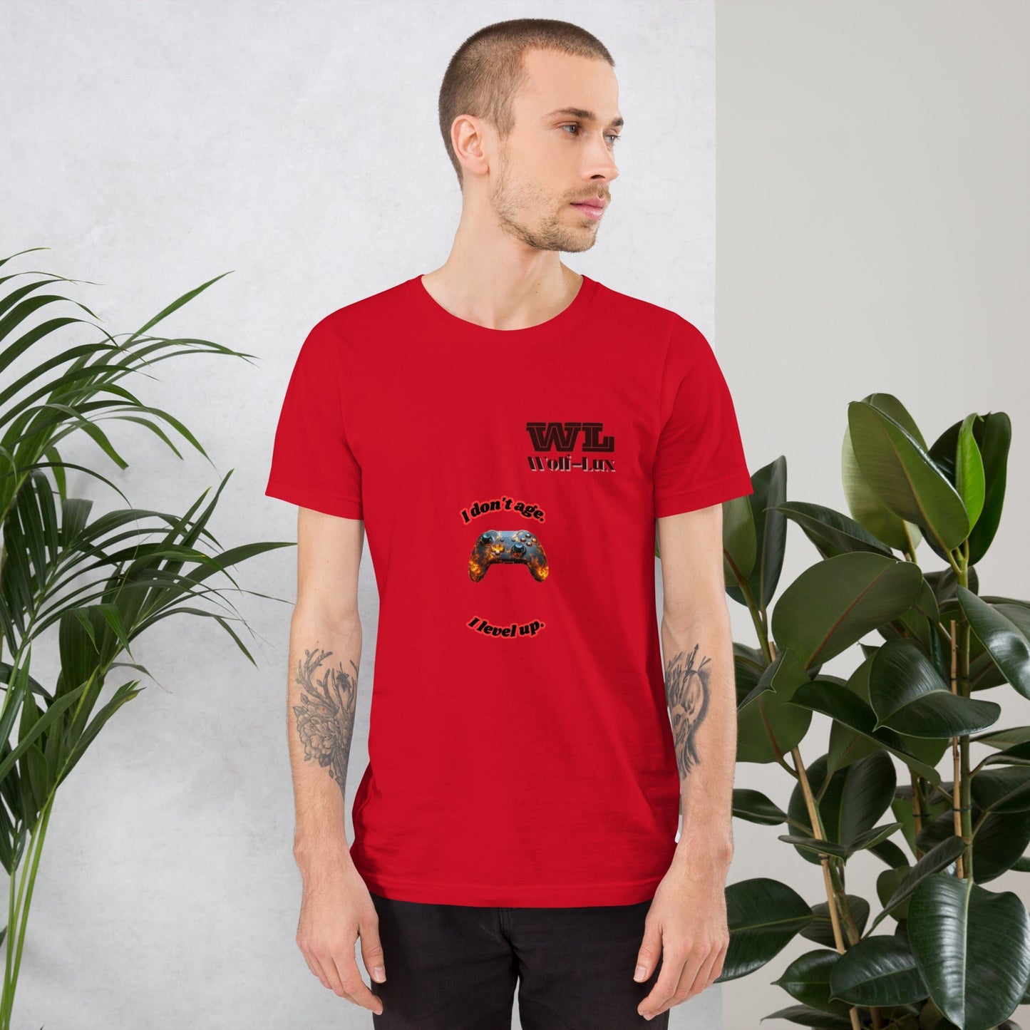 Men t-shirt Level up English - Wolf - Lux - Wolf - Lux - Wolf - Lux