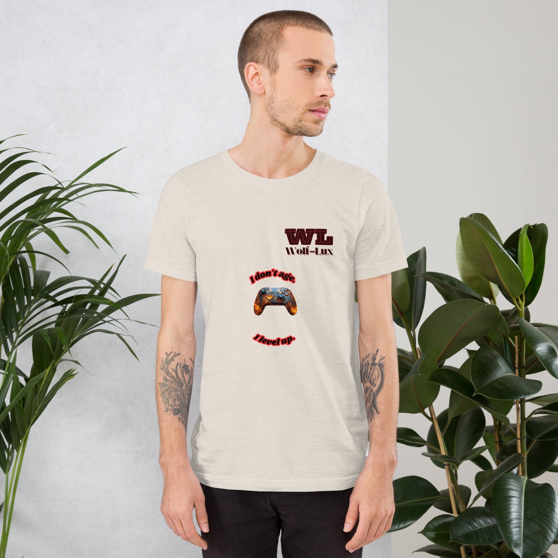 Men t-shirt Level up English - Wolf - Lux - Wolf - Lux - Wolf - Lux