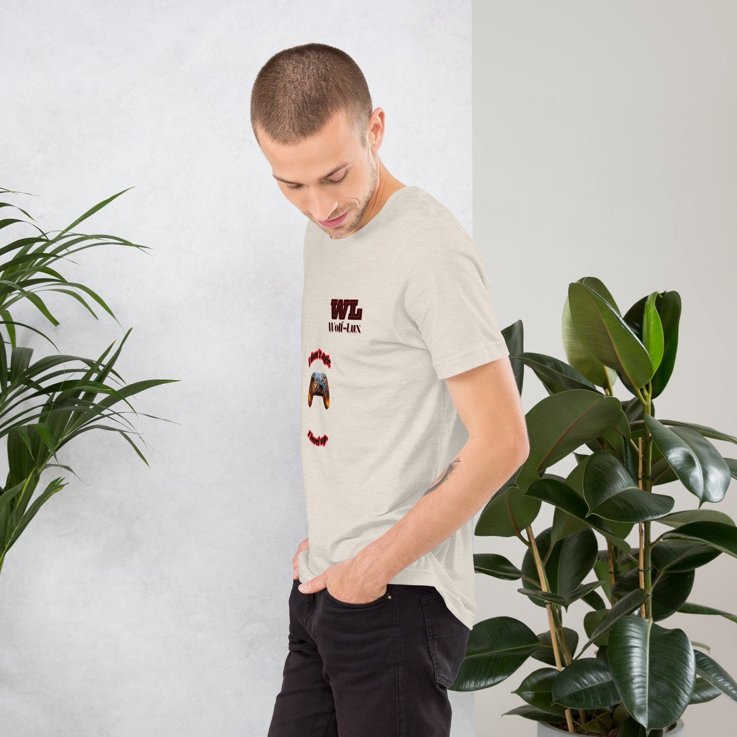 Men t-shirt Level up English - Wolf - Lux - Wolf - Lux - Wolf - Lux