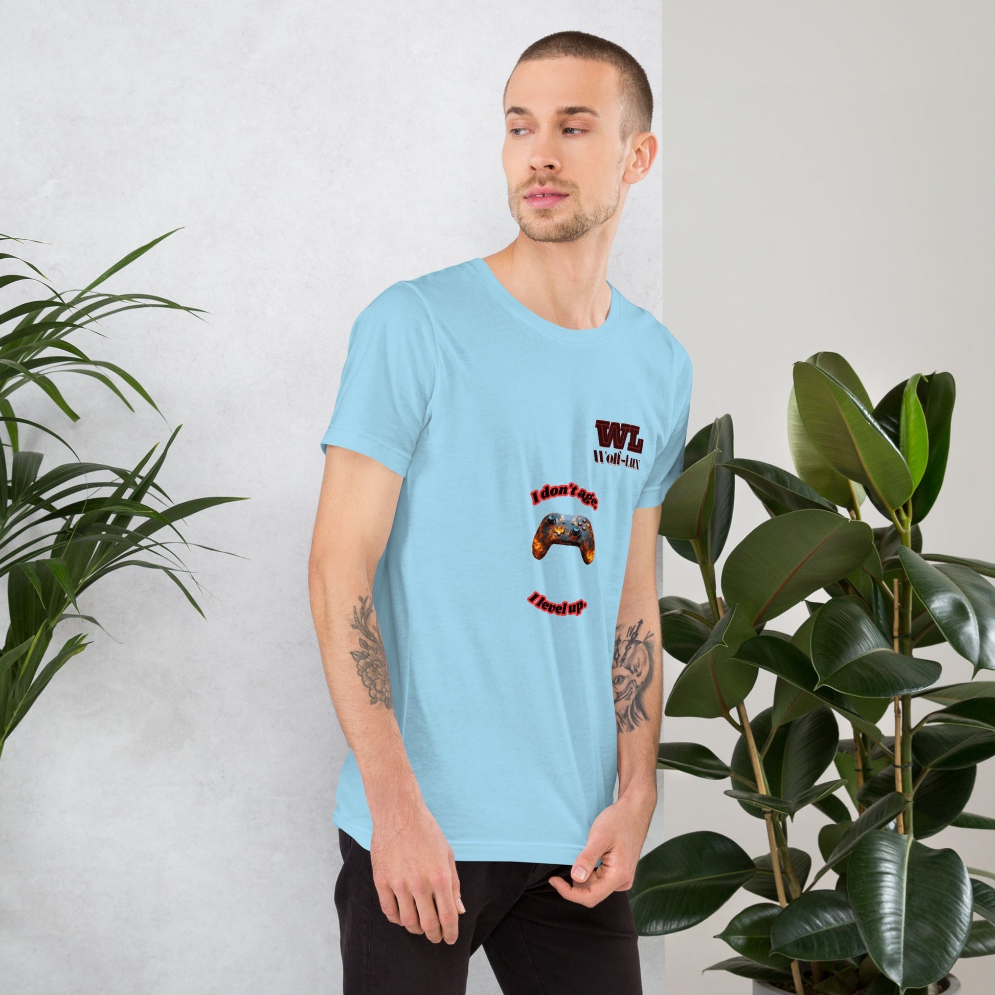 Men t-shirt Level up English - Wolf - Lux - Wolf - Lux - Wolf - Lux