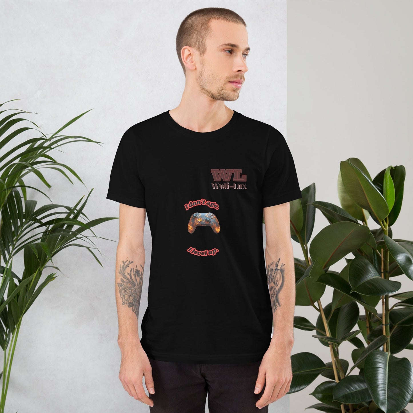 Men t-shirt Level up English - Wolf - Lux - Wolf - Lux - Wolf - Lux