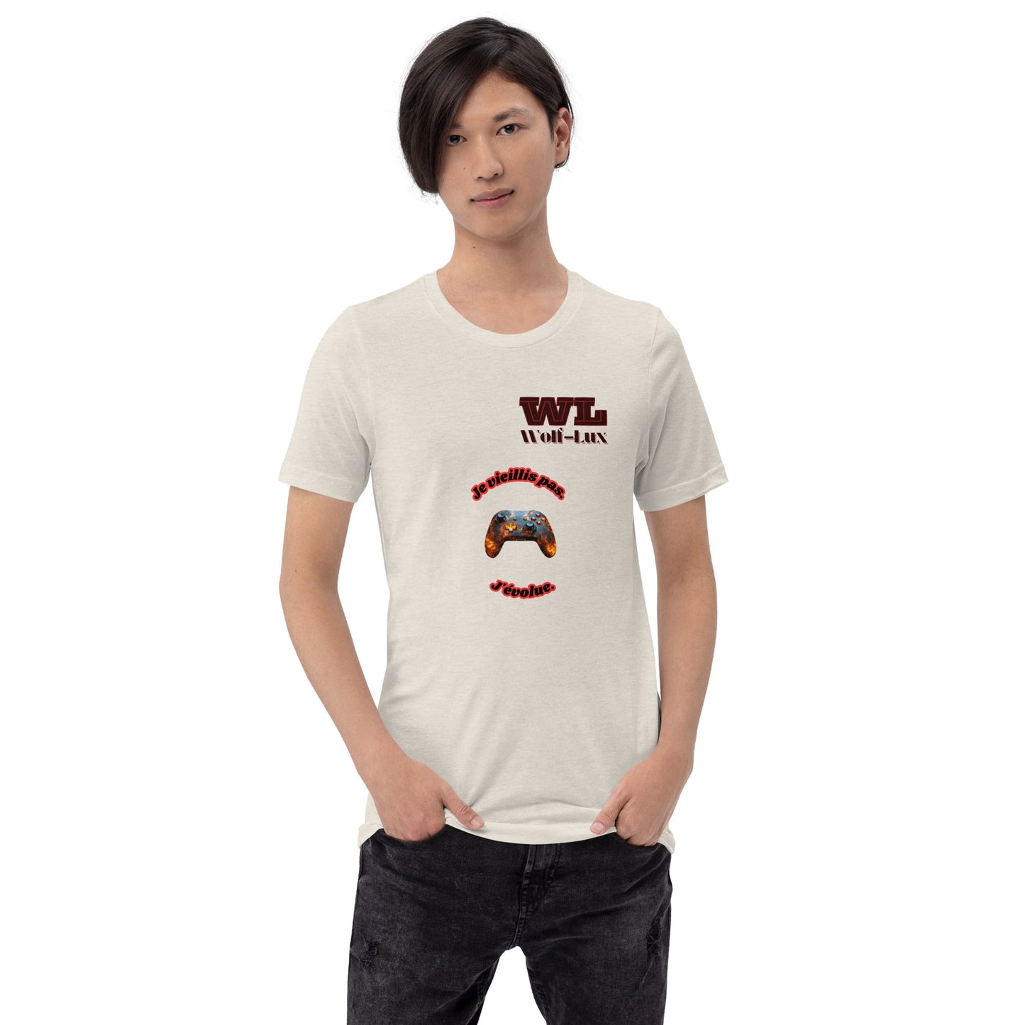 Men t-shirt Level up French - Wolf - Lux - Wolf - Lux - Wolf - Lux